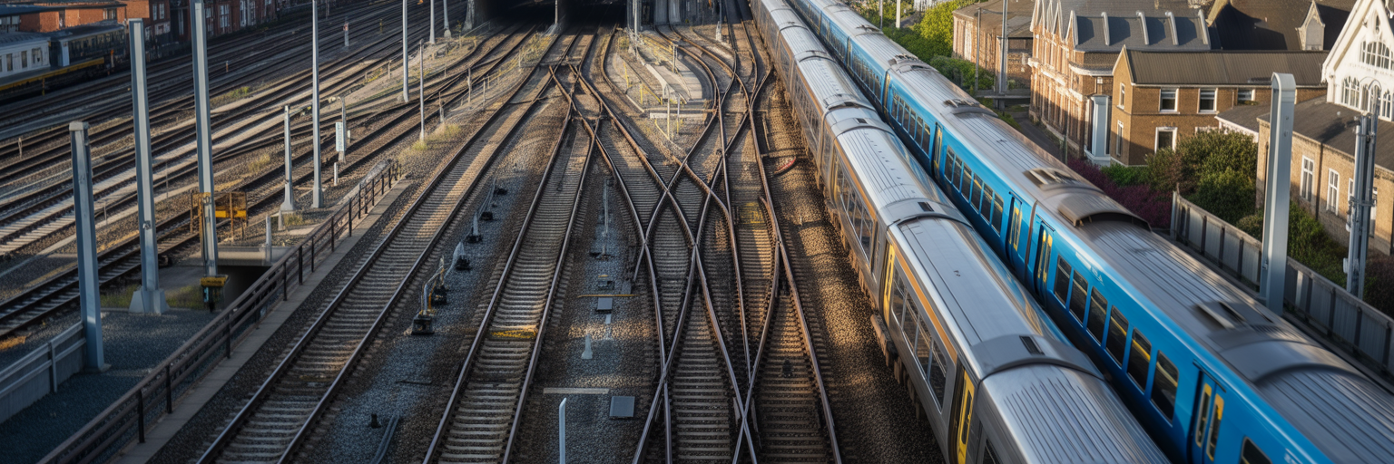 Railway junction showing strategic network alignment.