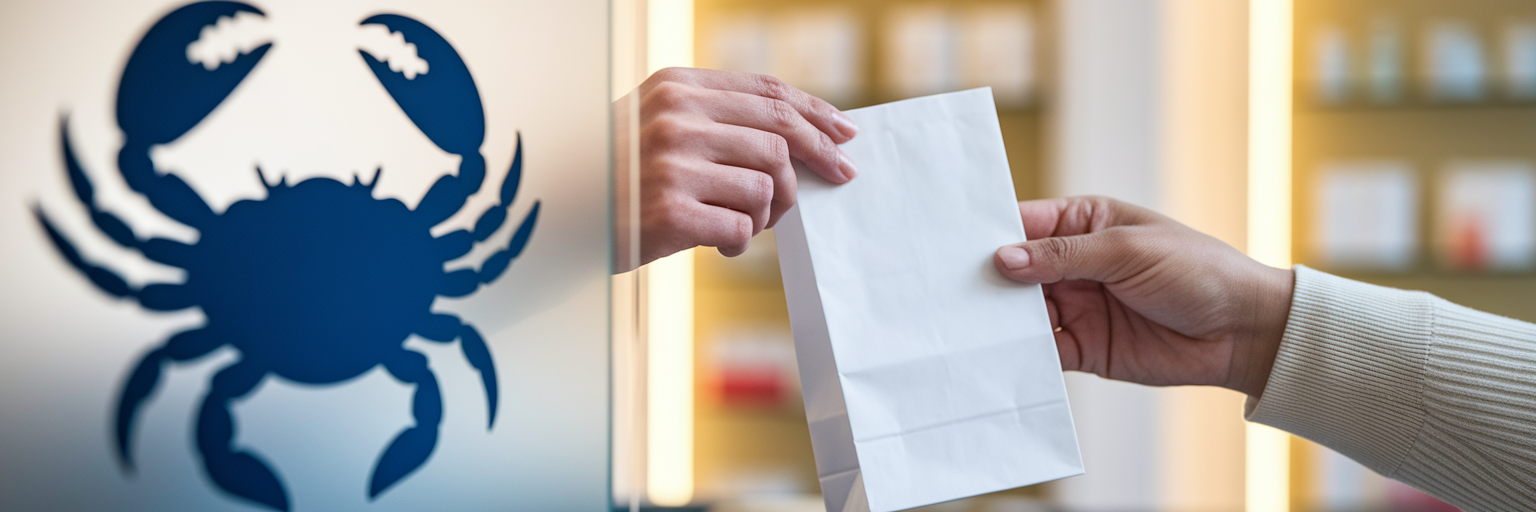 Receiving medication at a Maryland pharmacy.