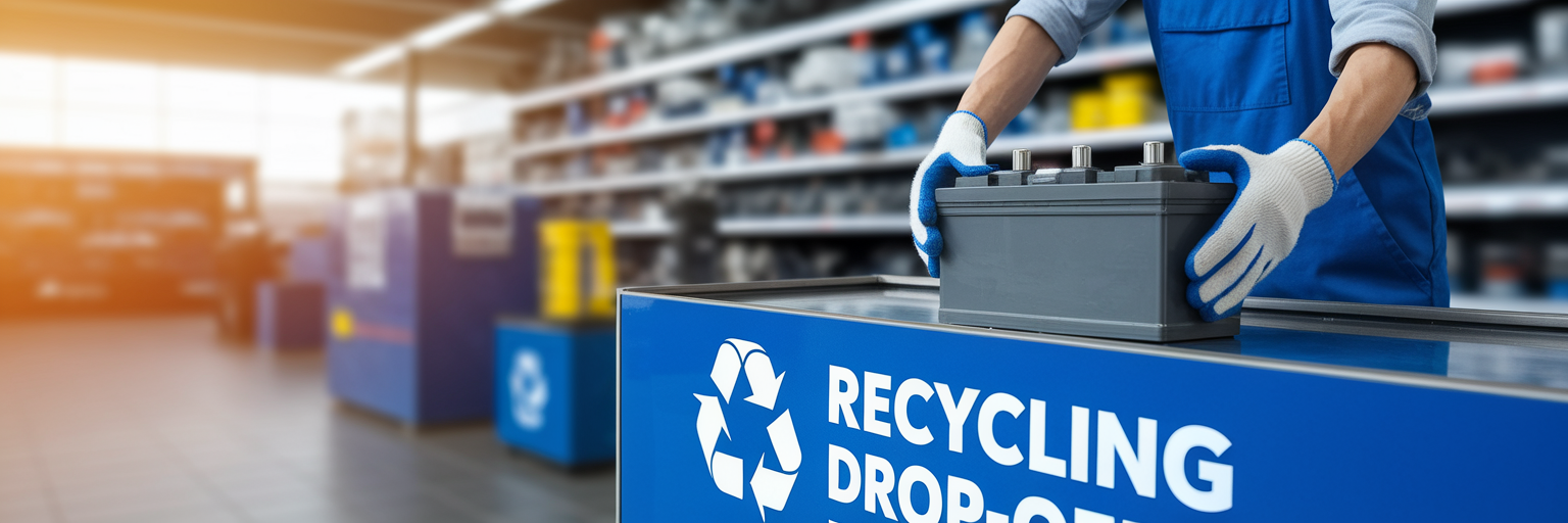 Recycling an old car battery.