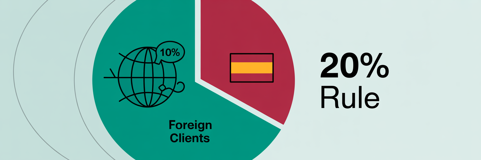 Regla del 20% para trabajar en España.