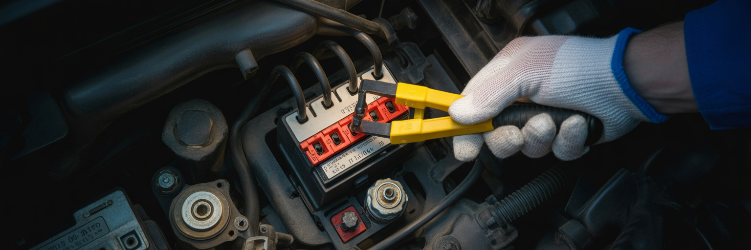 Removing a fuse to test for parasitic drain.