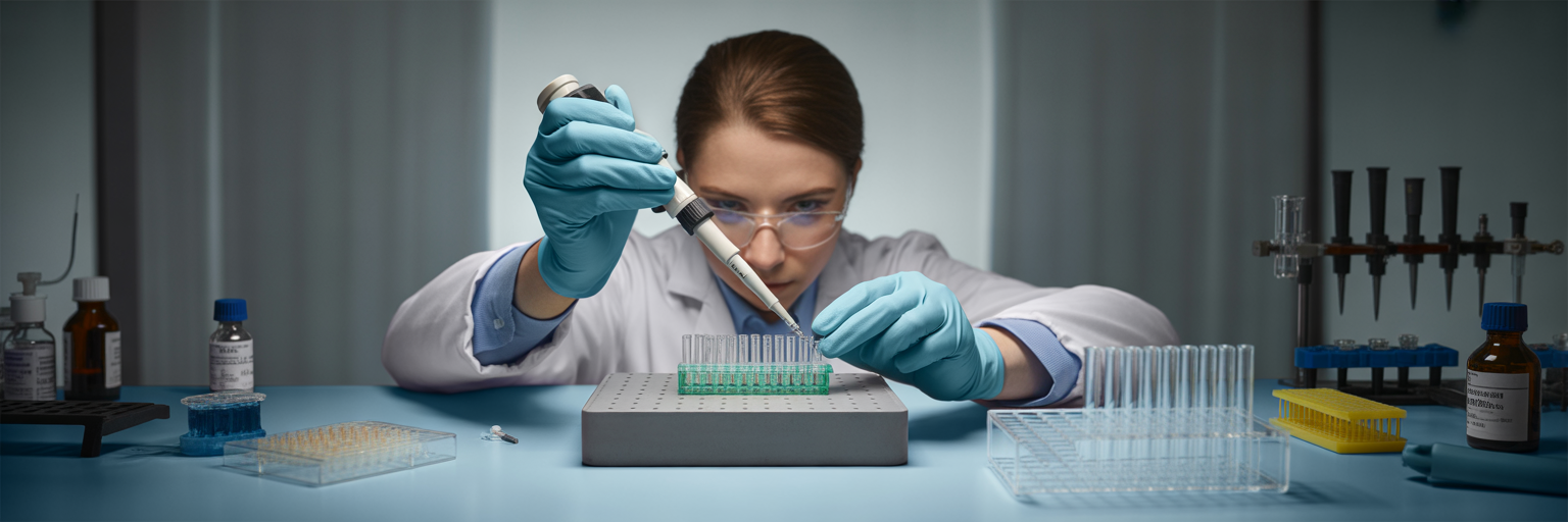 Researcher preparing for a critical experiment.