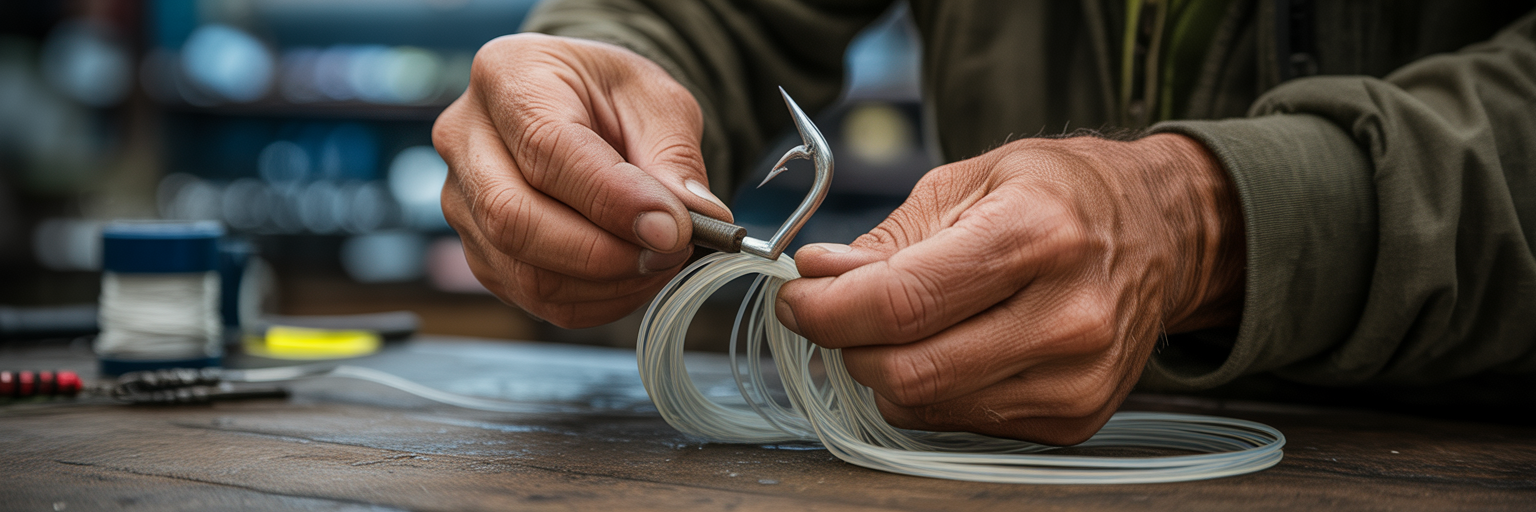 Rigging a single hook on marlin lure.