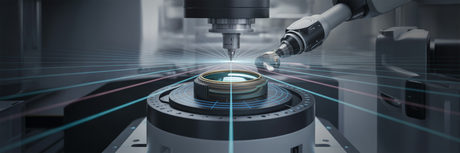 Robotic arm performing quality control inspection.