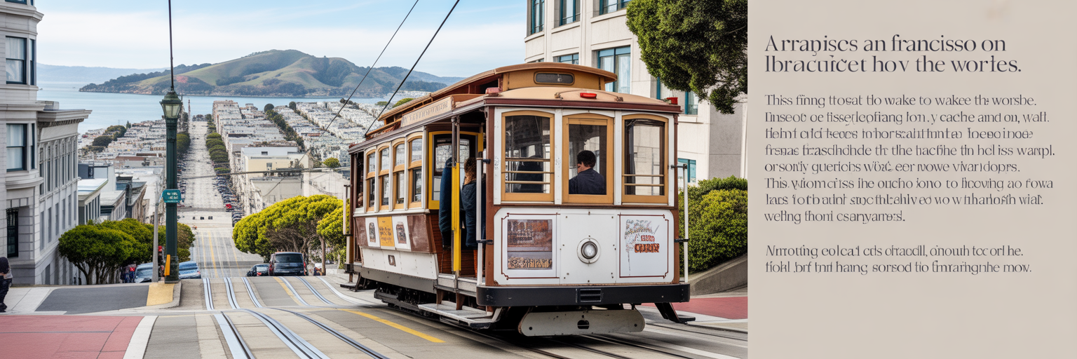 San Francisco cable car on a hill.