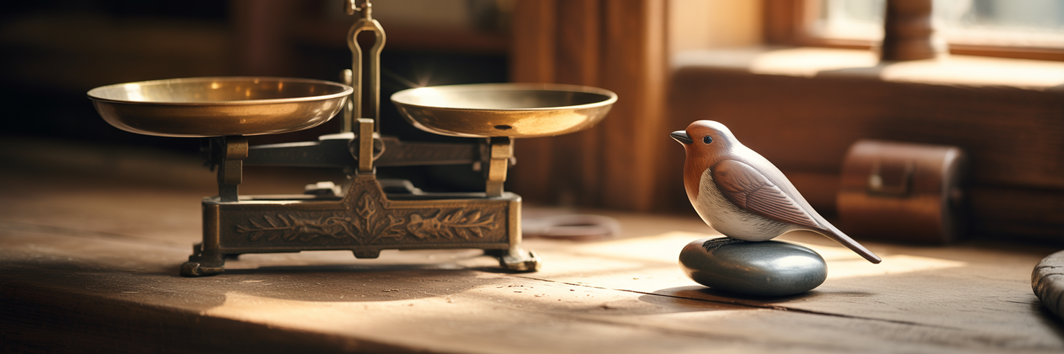 Scales balancing simple and traditional objects
