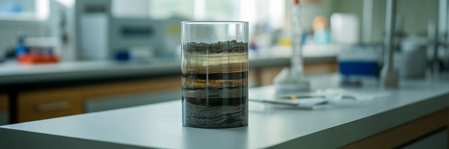 Scientist examining Aarhus Bay sediment core