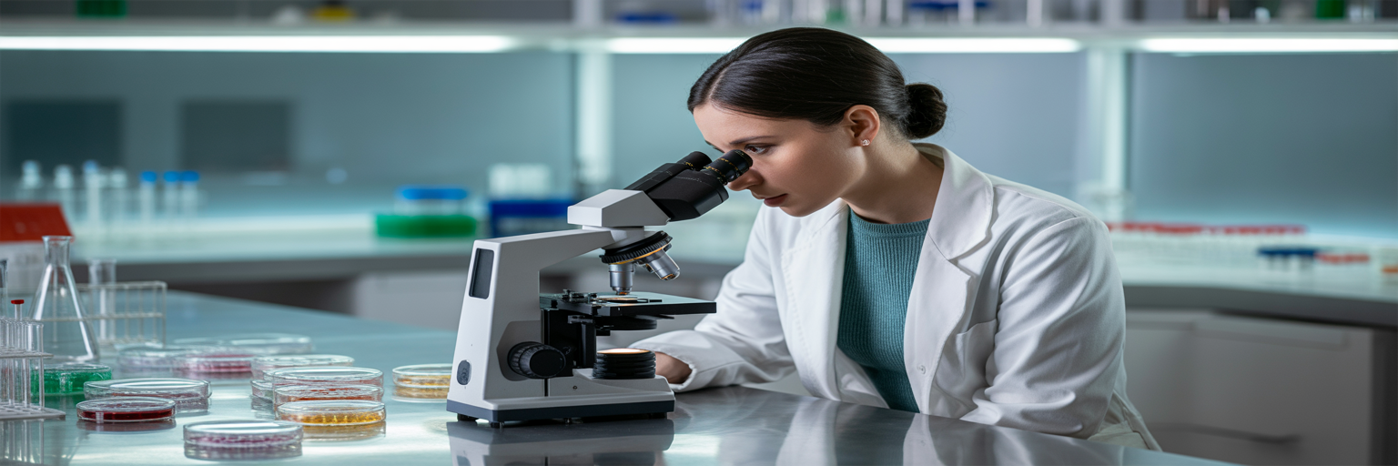 Scientist studying parasites in a lab.