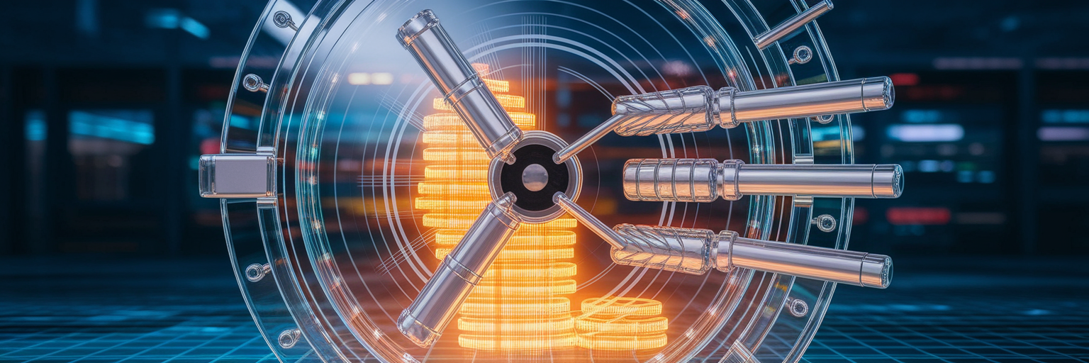 Secure data vault with three locks.