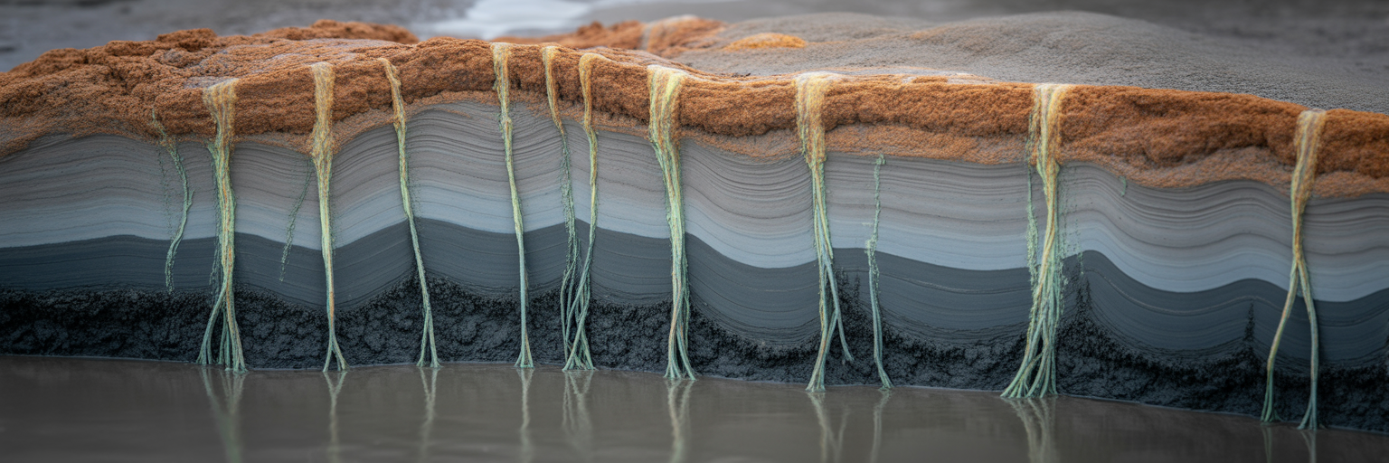 Sediment cross-section with cable bacteria