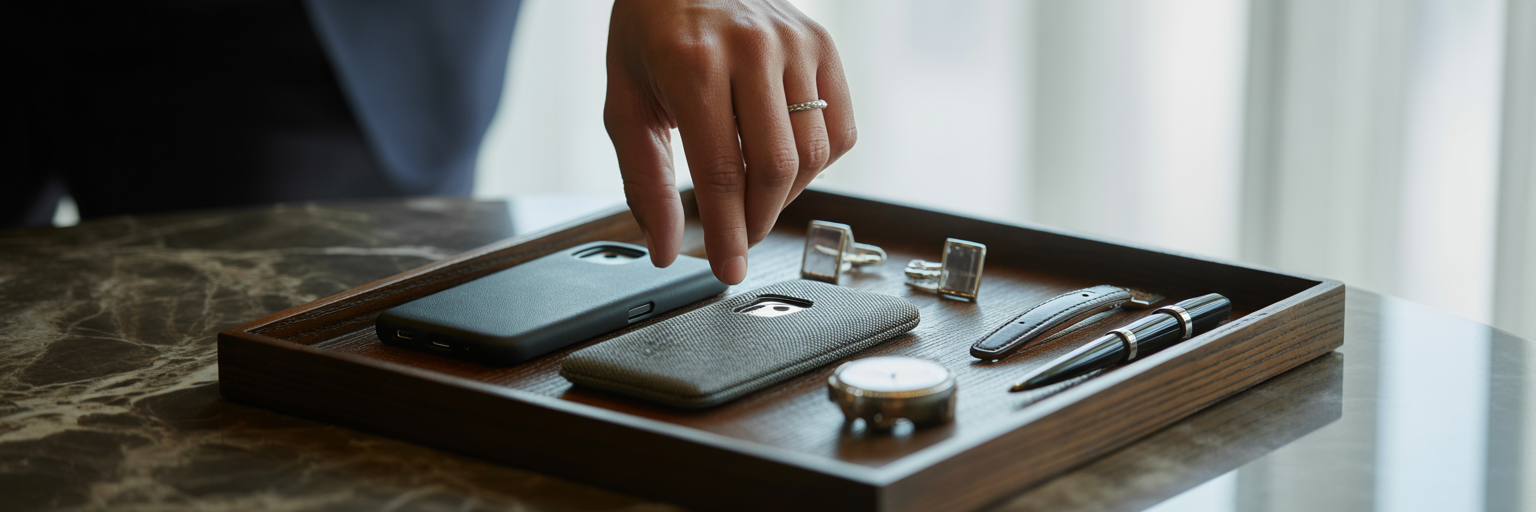 Selecting a luxury rectangular phone case.
