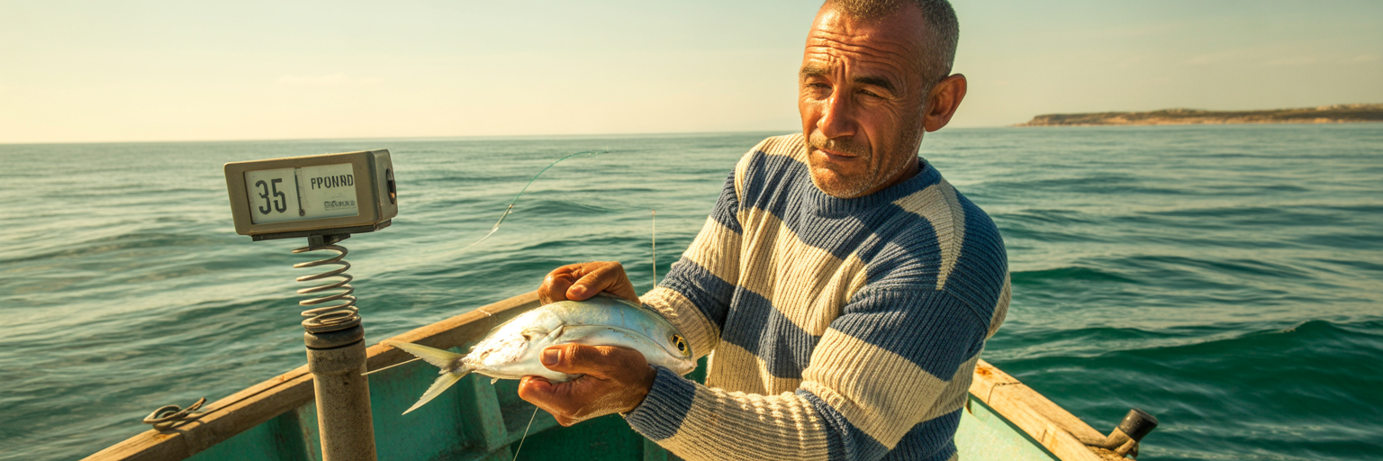 Setting fishing reel drag with a scale