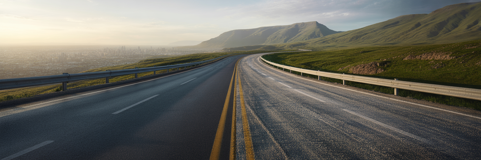 Smooth highway versus rugged mountain pass.