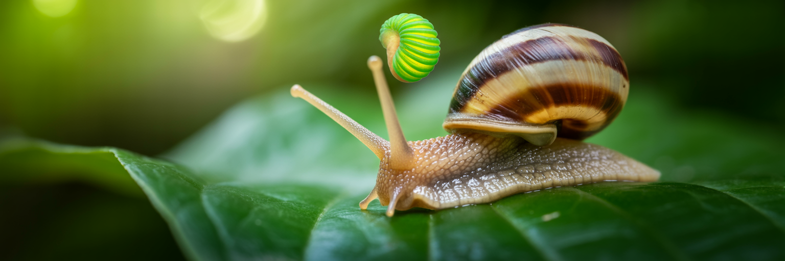 Snail with Leucochloridium parasite in eyestalk