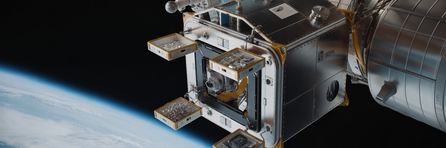 Space station experiment module in orbit