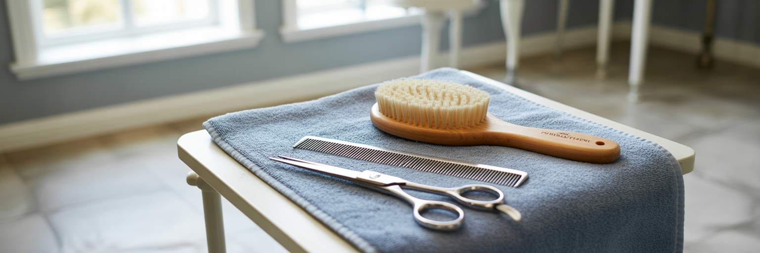 Specialised dog grooming tools for puppies
