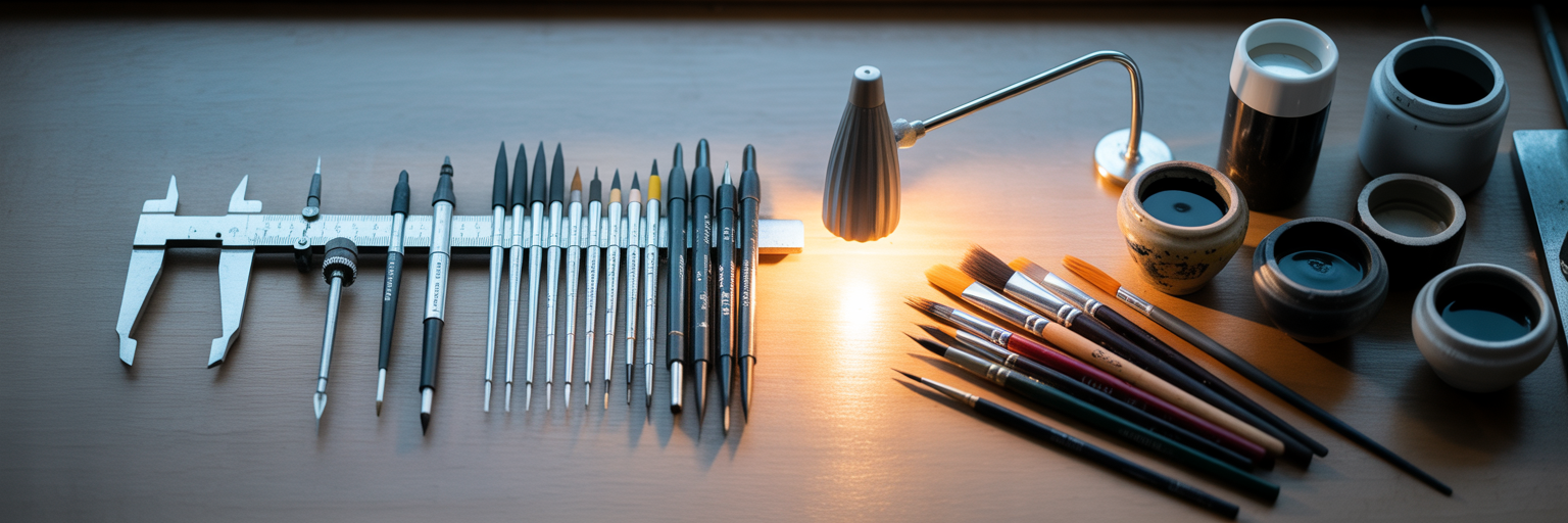 Specialised tools for different tattoo styles.