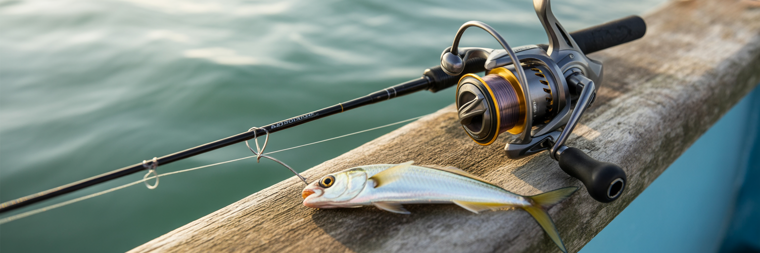 Spinning reel and tackle for blackfin