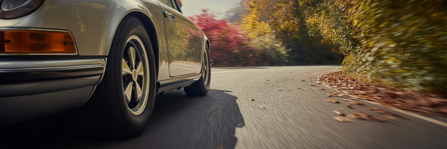 Spirited driving on a winding road.