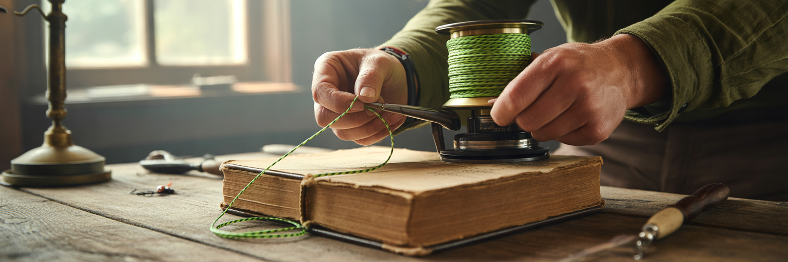 Spooling braided fishing line with tension