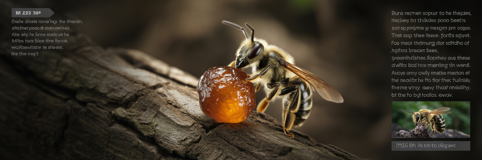 Stingless bee crafting with tree resin.