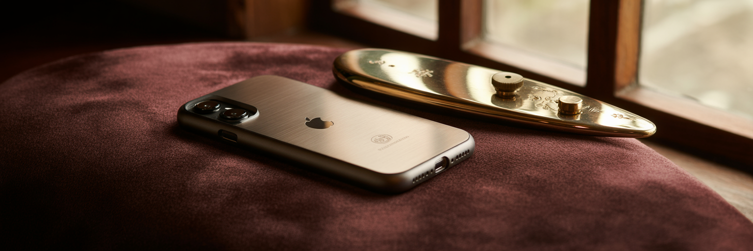 Stylish iPhone case with artisan tool.