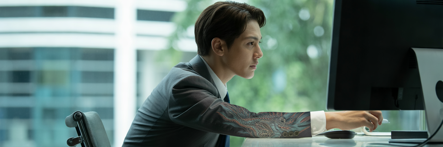 Subtle forearm tattoo in professional setting