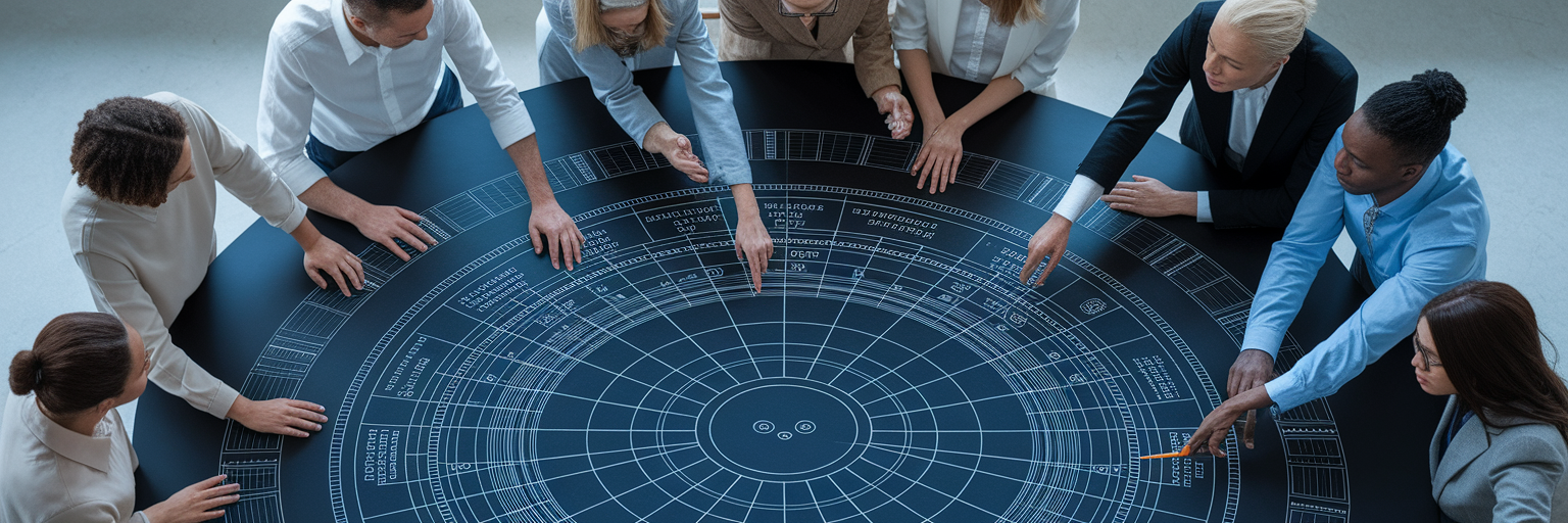 Team collaborating on data architecture