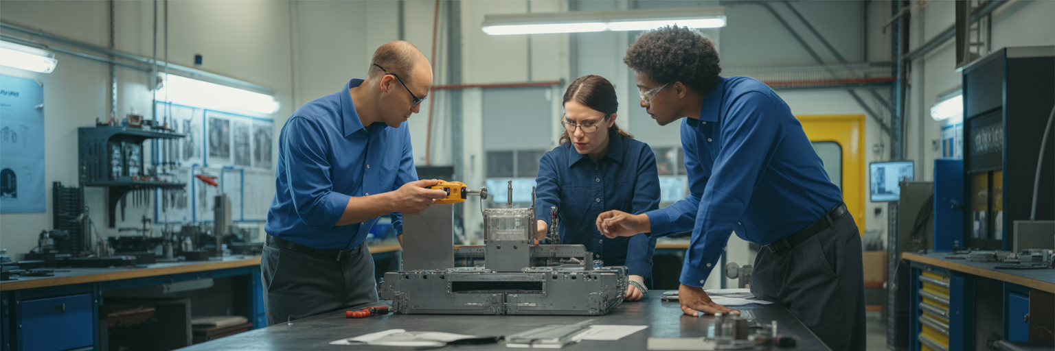 Team collaborating on product prototype.