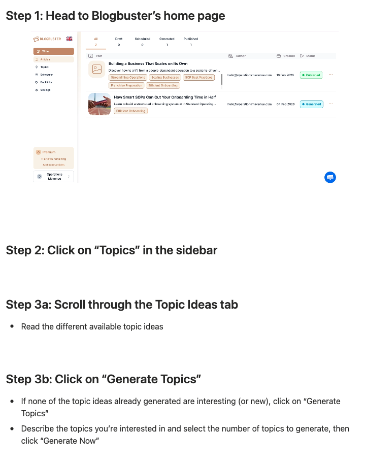 example of a step by step workflow