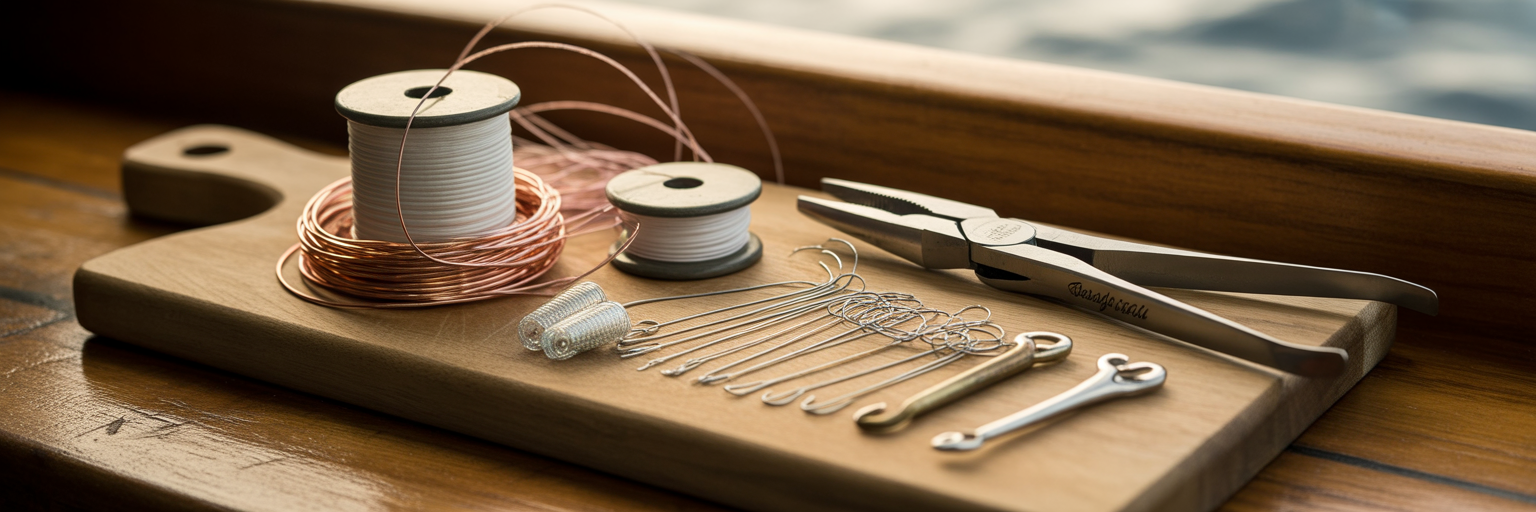 Tools and tackle for rigging ballyhoo
