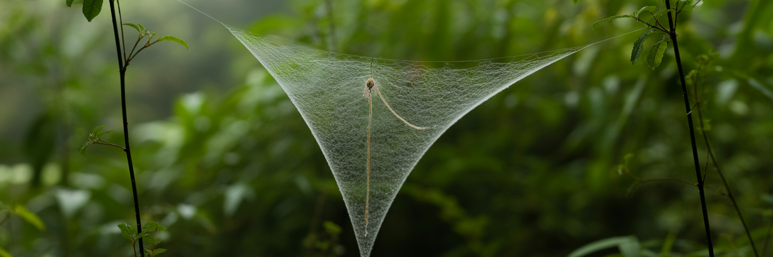 Triangle-weaver spider's unique web structure.