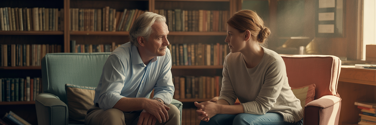 Two people in deep empathetic conversation