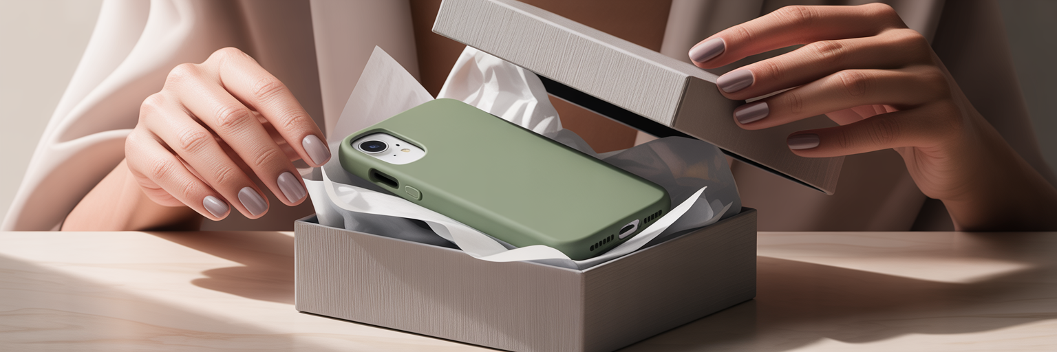 Unboxing a stylish silicone iPhone case gift
