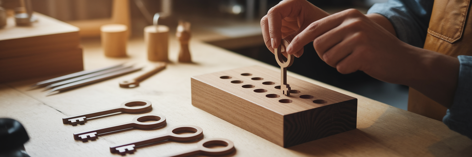 User selecting key for data access.