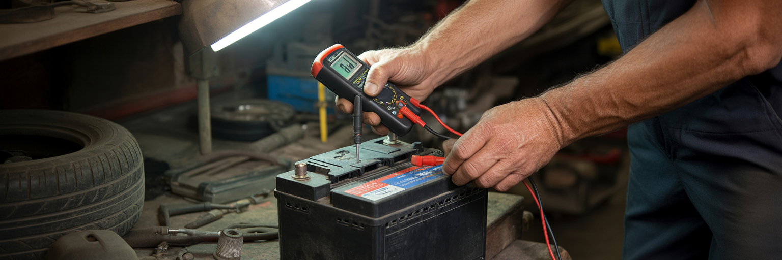 Using a multimeter on a car battery