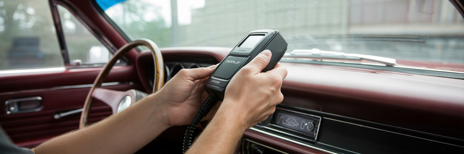 Using an OBD-II scanner to diagnose a car issue.