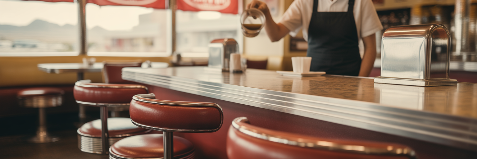 Vintage counter at a local diner