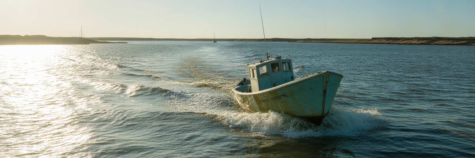 Visible current seam in a saltwater channel.