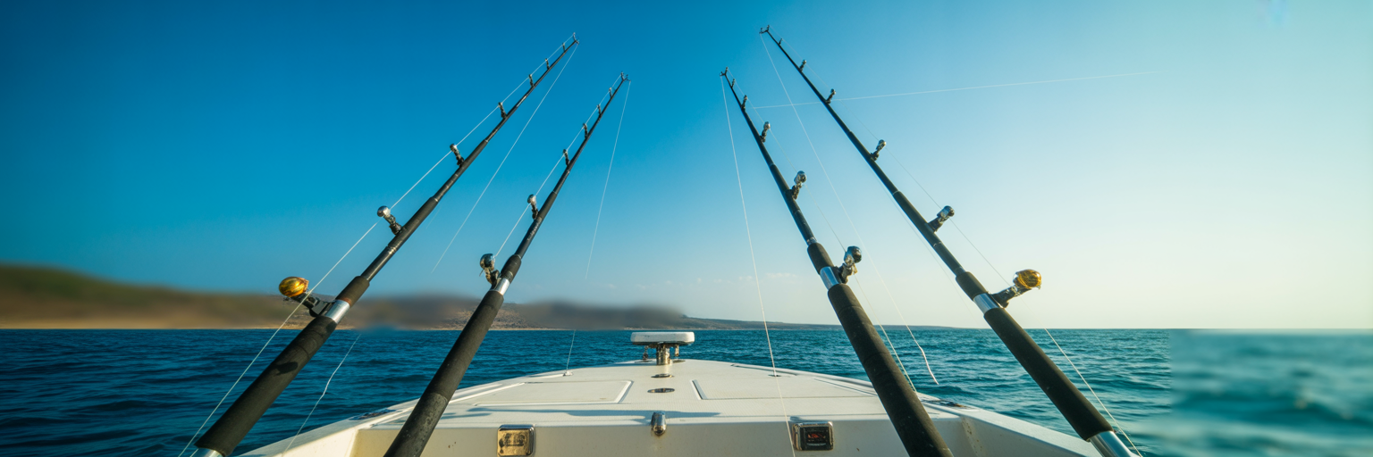 Wahoo trolling setup with weights.