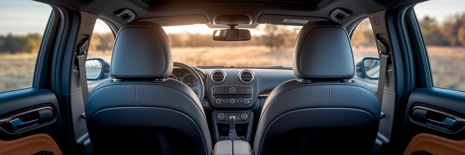 Well-crafted interior of a compact car.