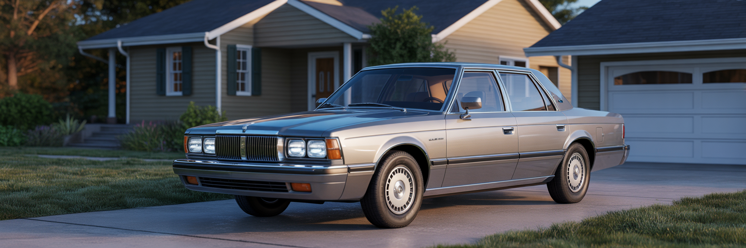Well-maintained used sedan in suburban driveway.