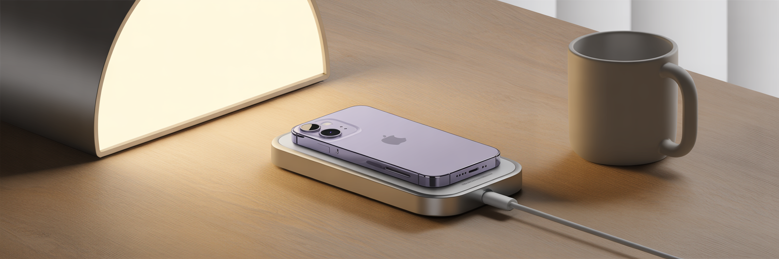Woman using a MagSafe iPhone case.
