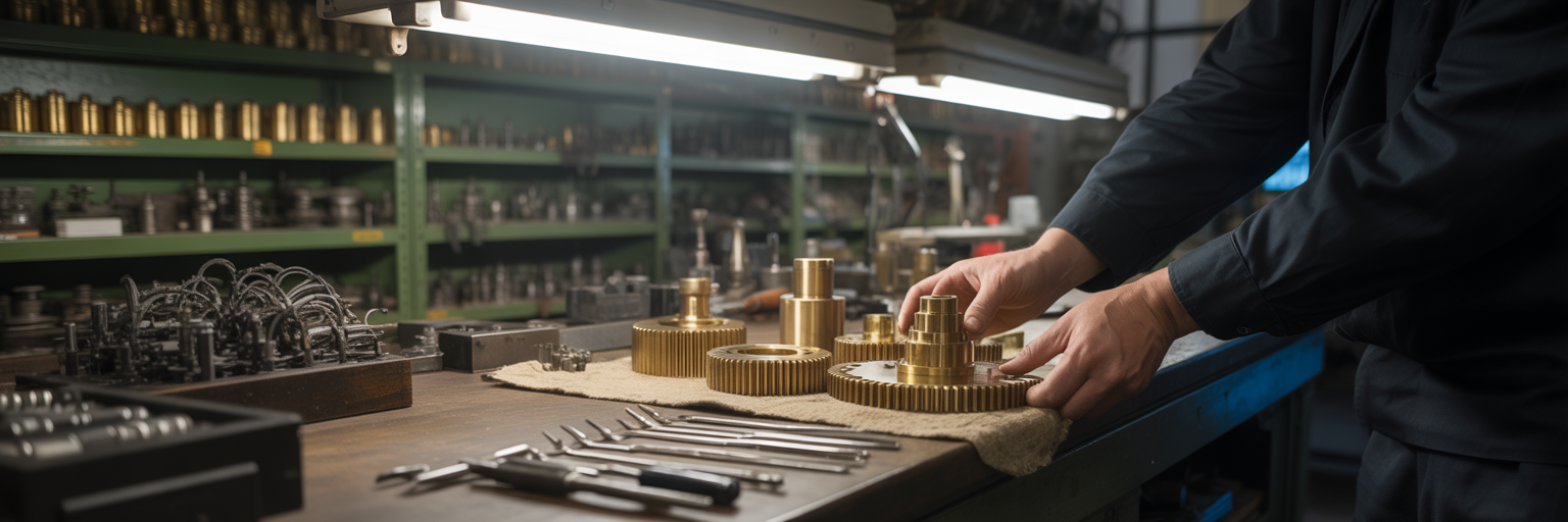 Workshop bench showing mechanical repair process.