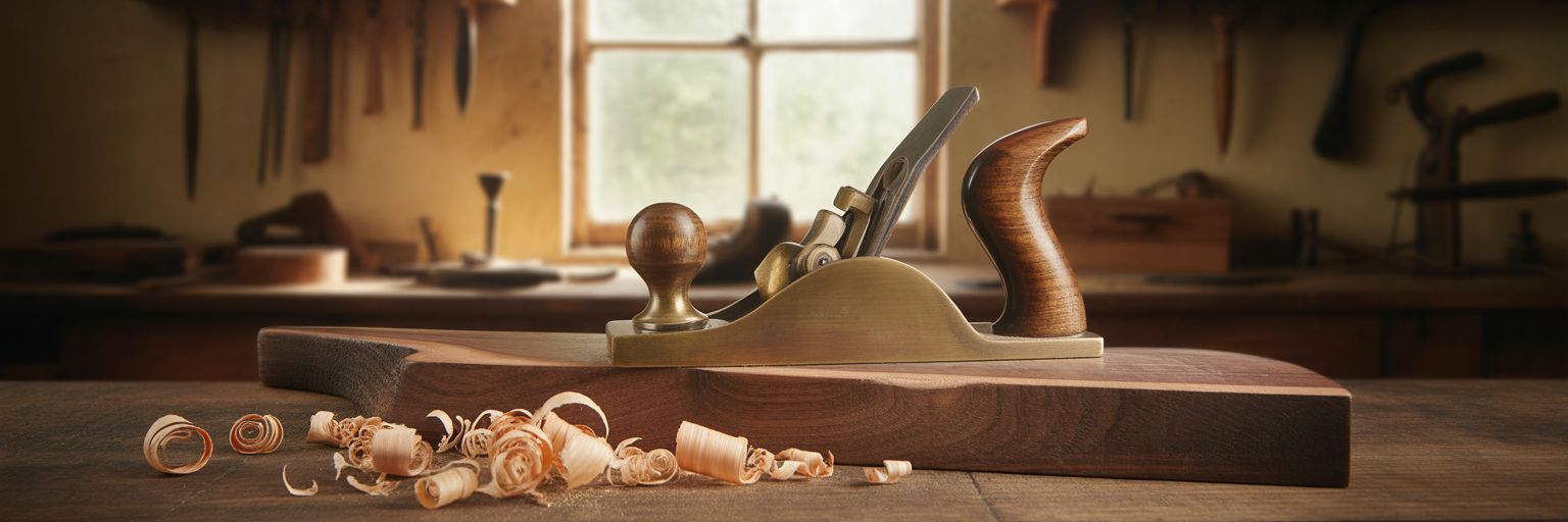 Worn artisan tool on wood