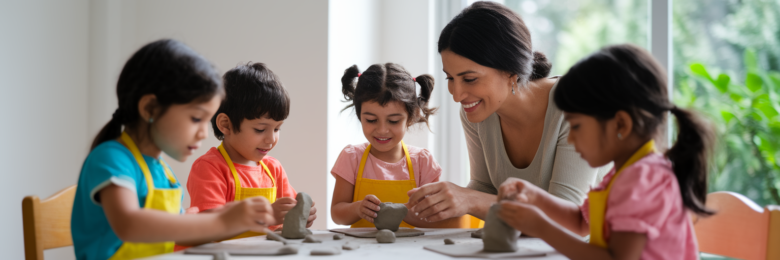 Young children in Gurugram art class